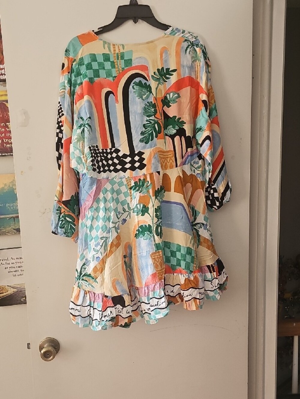 Colorful Abstract Print Ruffle-Hem Tunic - Picture 6 of 6